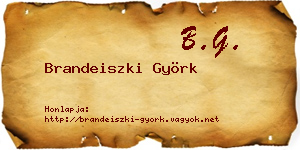 Brandeiszki Györk névjegykártya